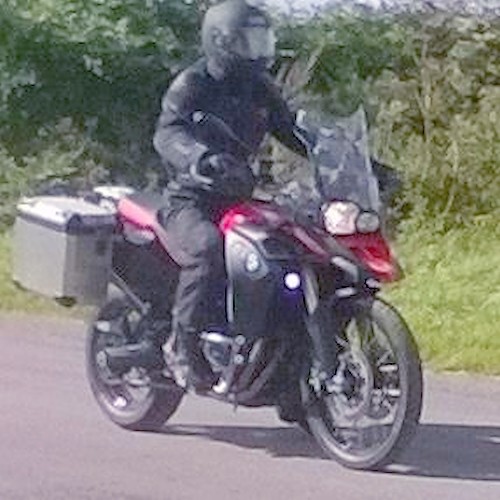 Motorcycle braking hard compressing front forks